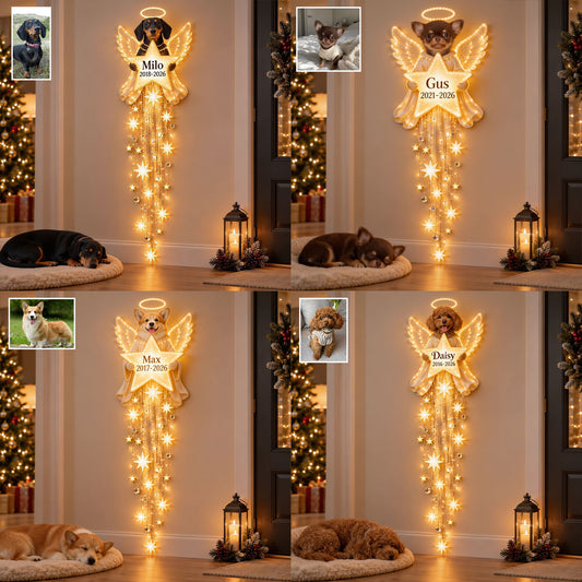 Dog Memorial Angel Star Light - Personalized Dog LED Light Acrylic Sign