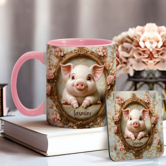 Niedliche Schweinchen – Personalisierte Tasse für Schweineliebhaber