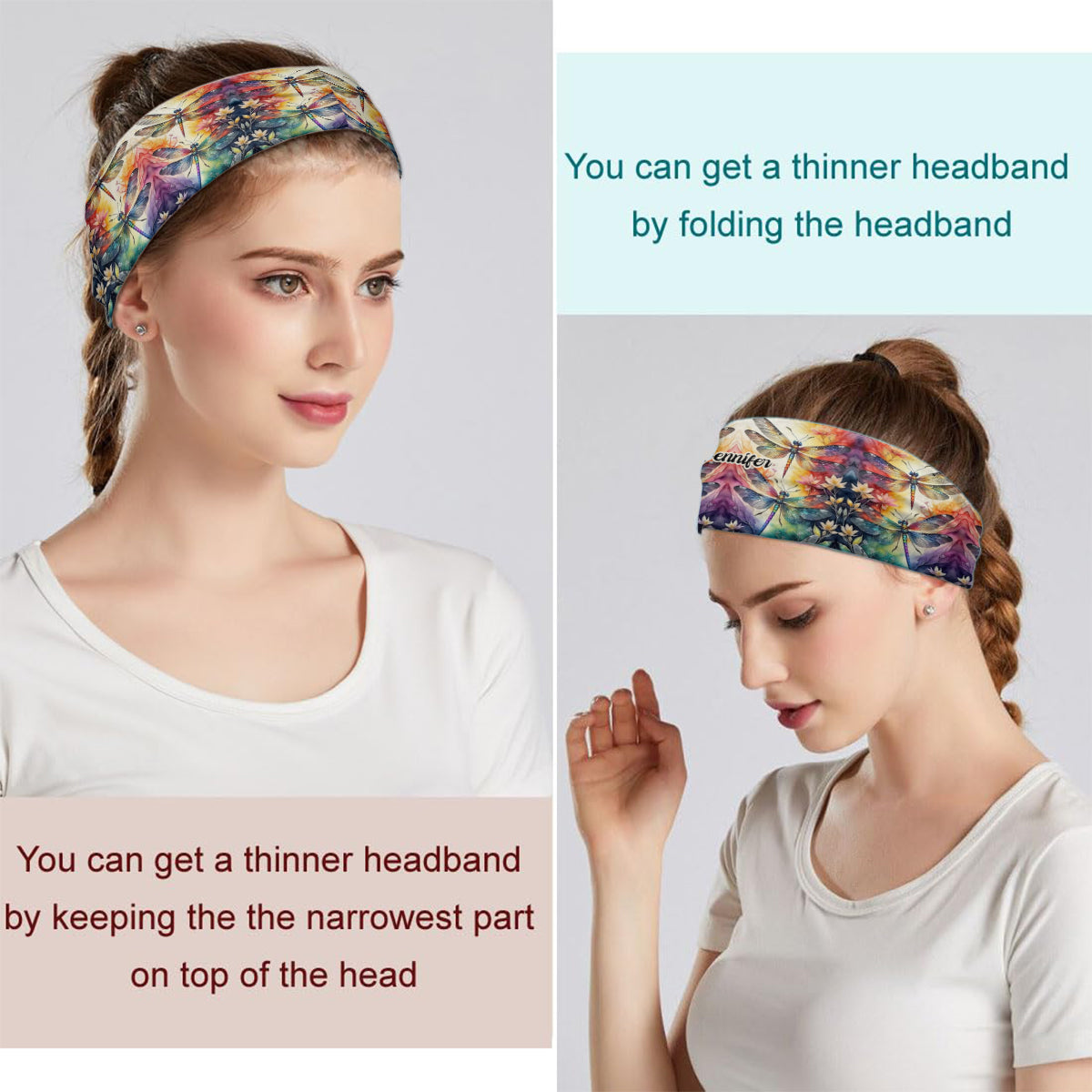 Libellenliebe – Personalisiertes Libellen-Haarband/Turban für Damen und Herren