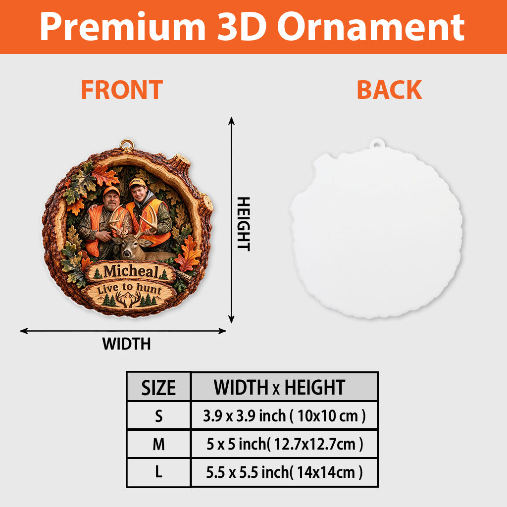 Hunter Gift, Christmas Decor - Personalized Hunting Premium 3D Ornament