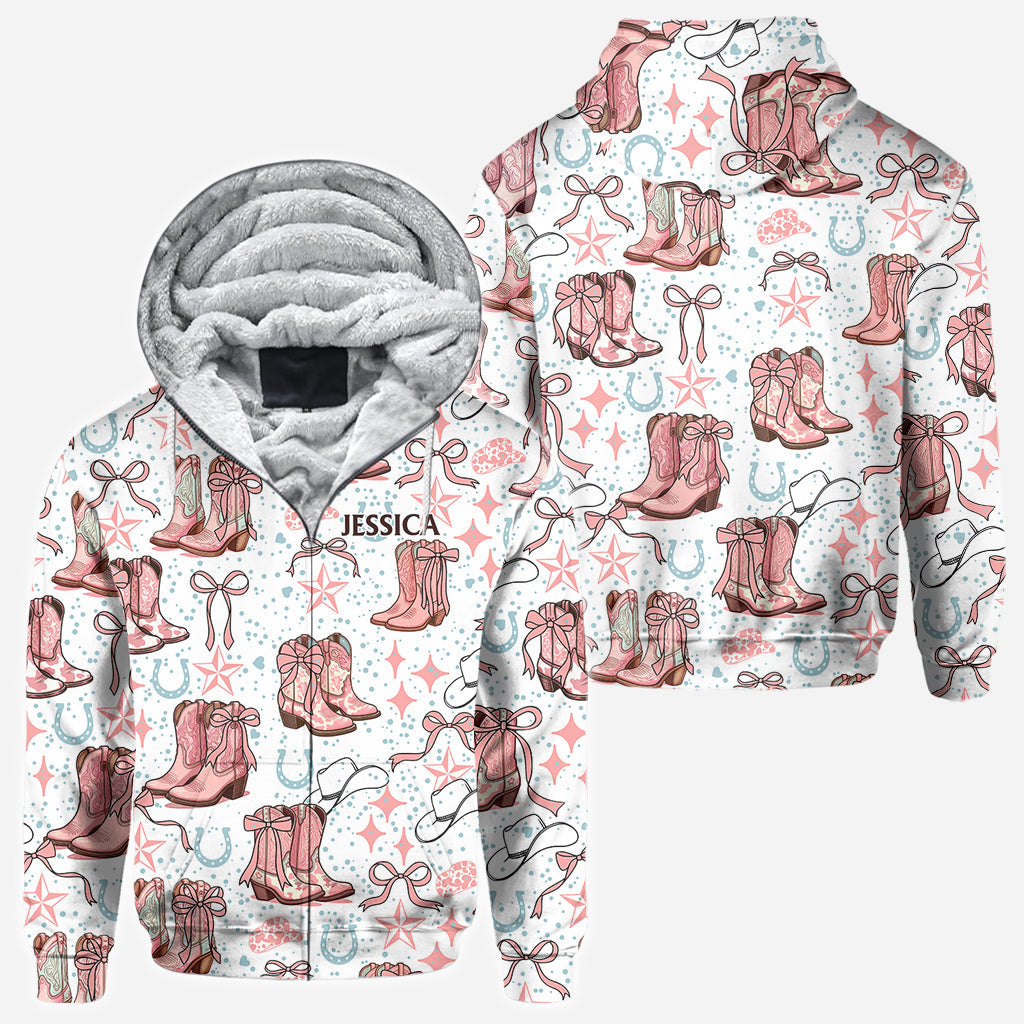 Coquette Cowgirl Boots and Bows - Personalized Cowgirl All Over Shirt