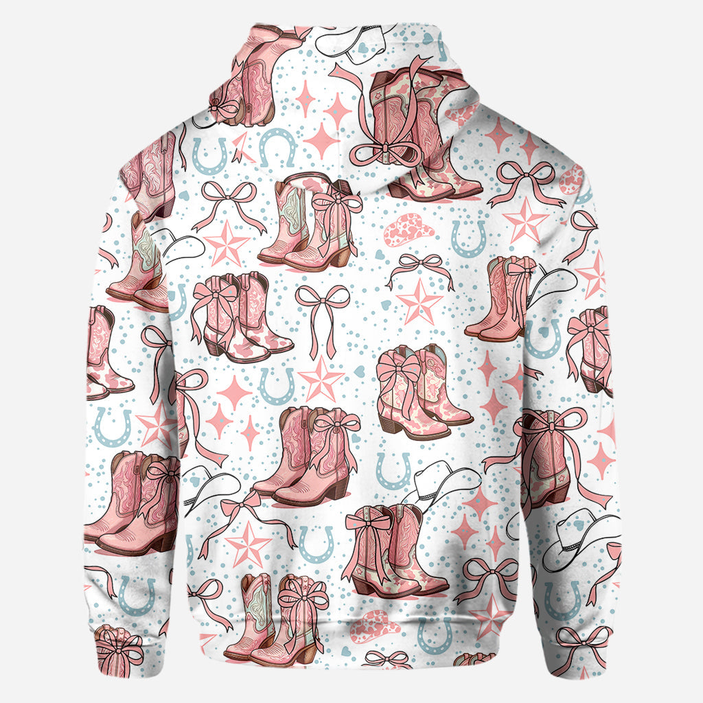 Coquette Cowgirl Boots and Bows - Personalized Cowgirl All Over Shirt