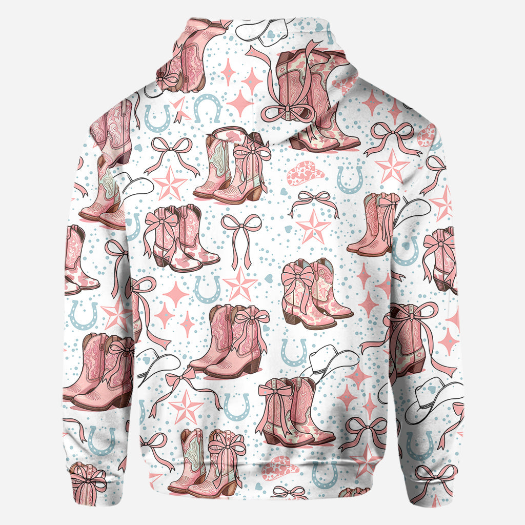 Coquette Cowgirl Boots and Bows - Personalized Cowgirl All Over Shirt