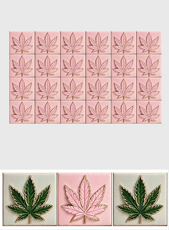 Magic Green Pink Leaf - Personalized Weed Wall Decal