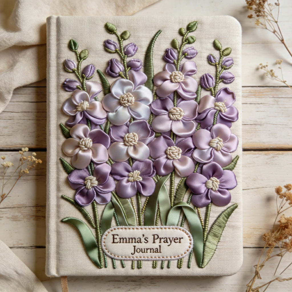 Personalisierte Geburtsblume & Name – Individuelles christliches Lederjournal