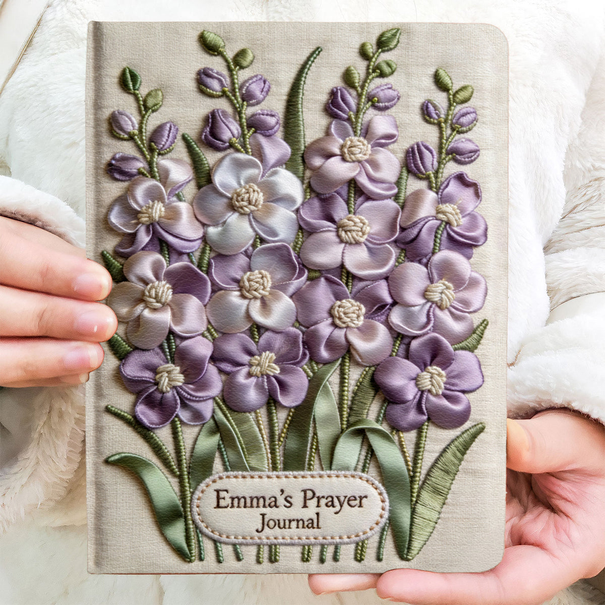 Personalisierte Geburtsblume & Name – Individuelles christliches Lederjournal