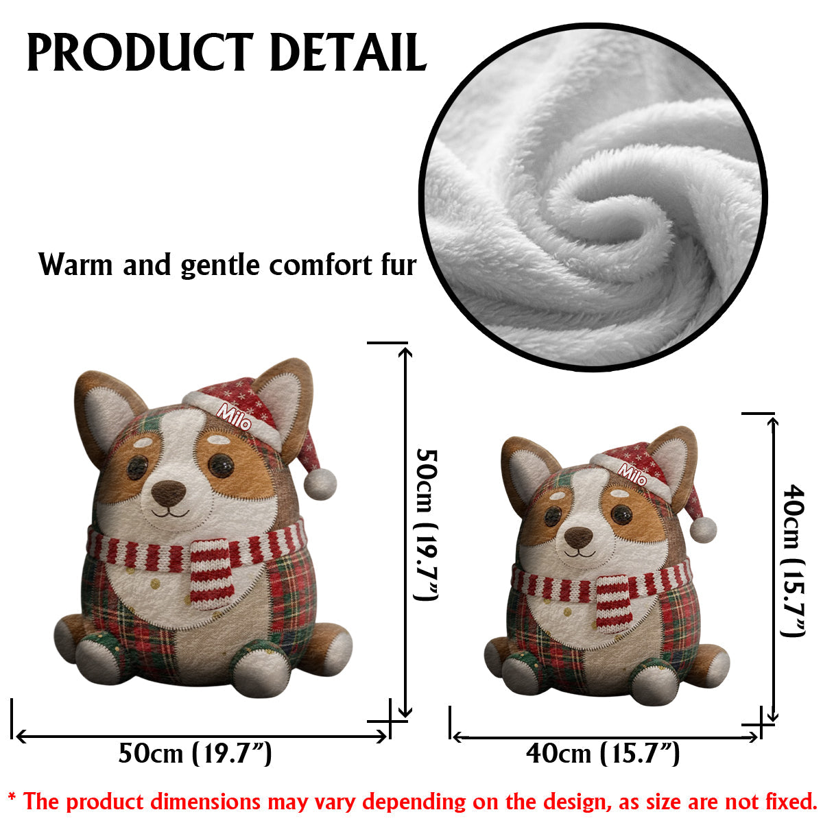 Pet Christmas Quilt - Personalized Dog Faux Fur Shaped Pillow