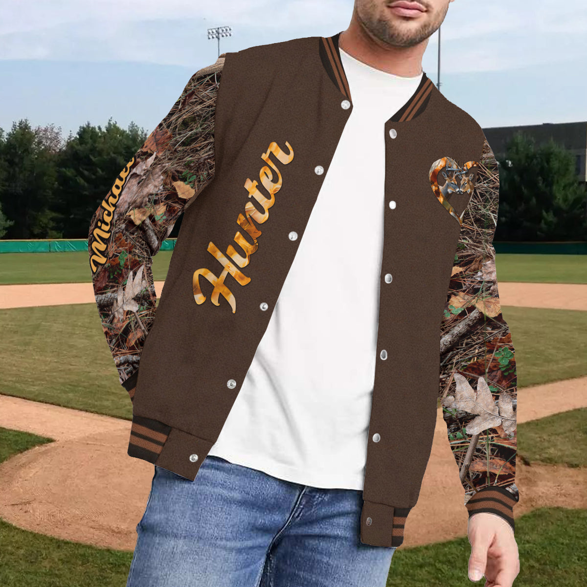 Du und ich, wir schaffen das – personalisierte Jagd-Collegejacke