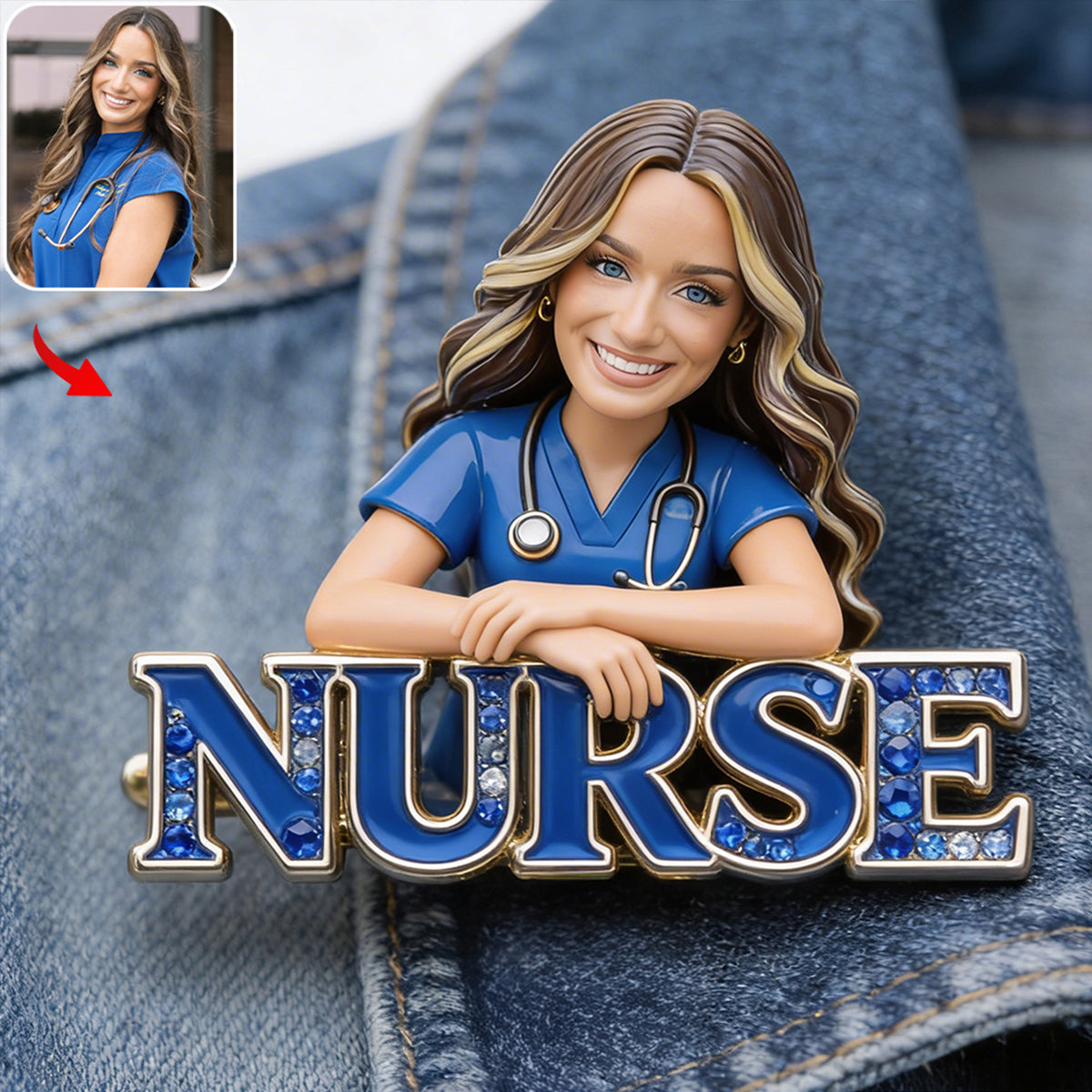 Custom Any Photo - Personalized Nurse Pin