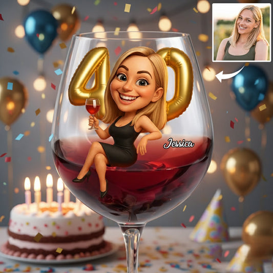 Geburtstagsgeschenk für Frauen – Personalisiertes Weinglas mit langem Stiel