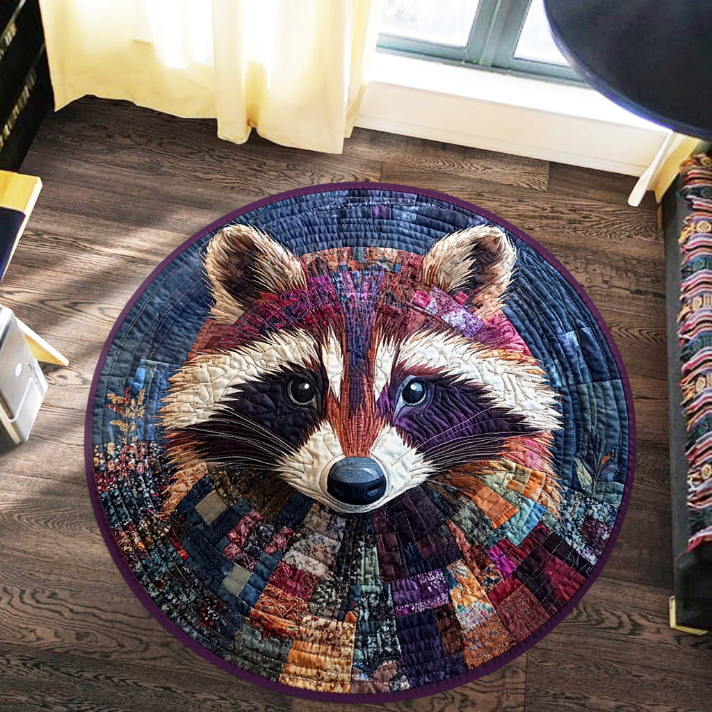 Niedlicher Waschbär - Waschbär-Rundteppich