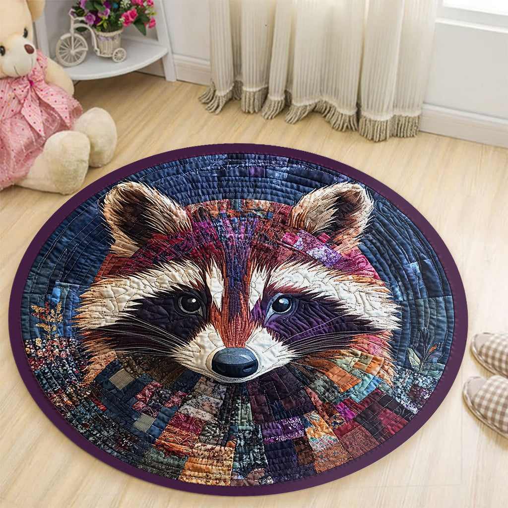 Niedlicher Waschbär - Waschbär-Rundteppich