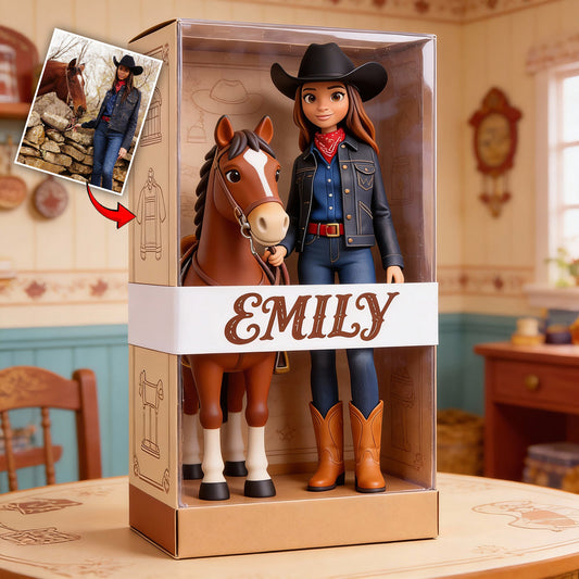 Cadeau Cowgirl - Plaque acrylique personnalisée en forme de cowgirl