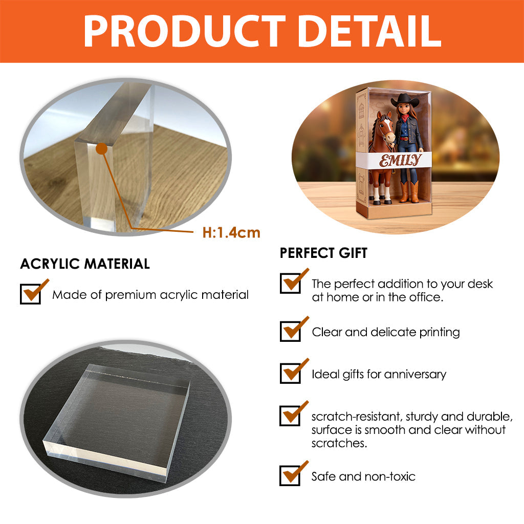 Cowgirl Gift - Personalized Cowgirl Custom Shaped Acrylic Plaque