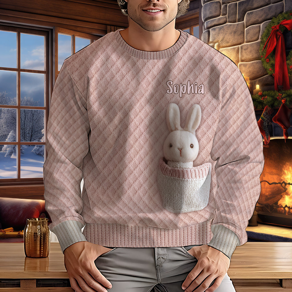 Bunny Pocket - Personalized Kid Ugly Sweater