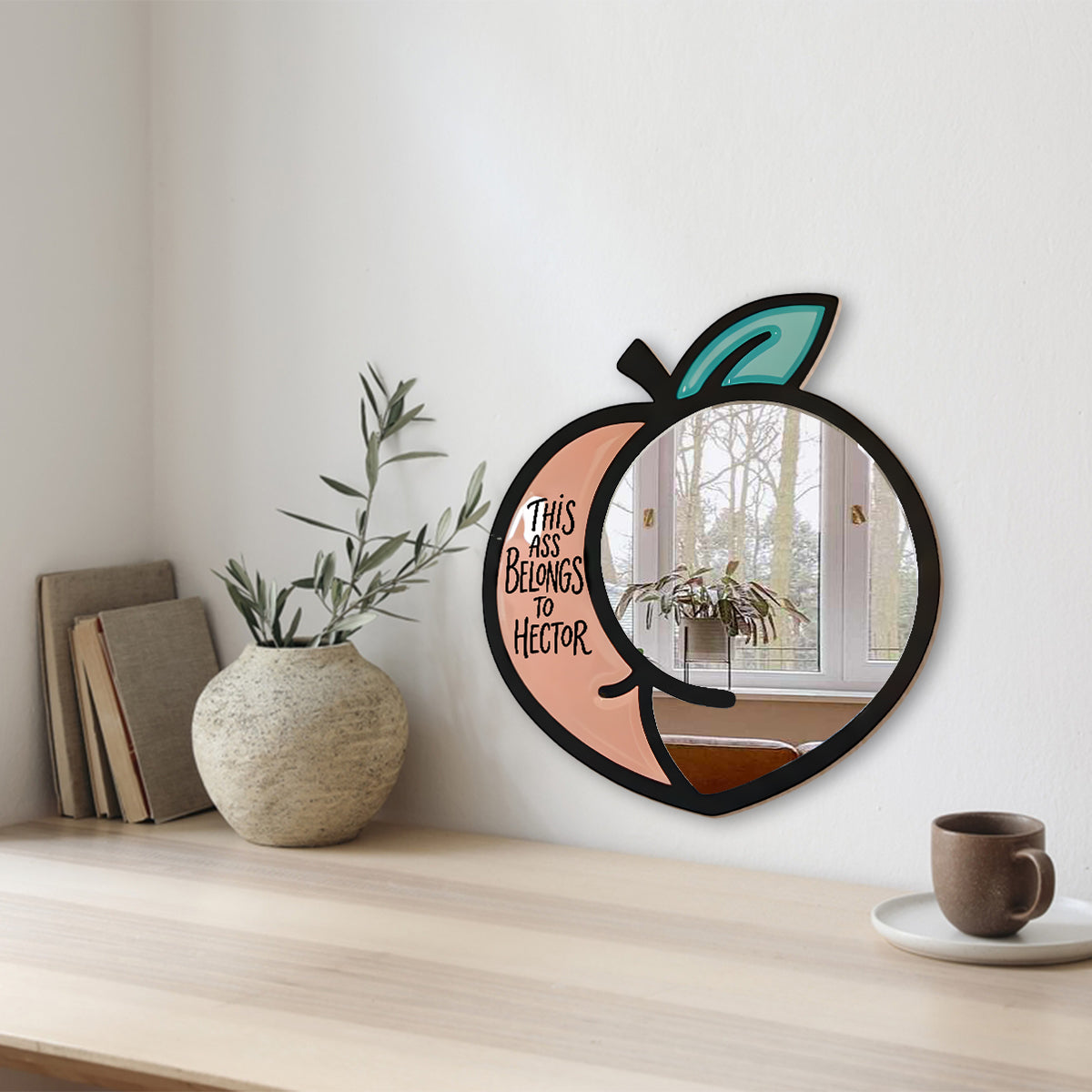 This Peach Belongs To - Personalized Couple Wall Hanging Mirror