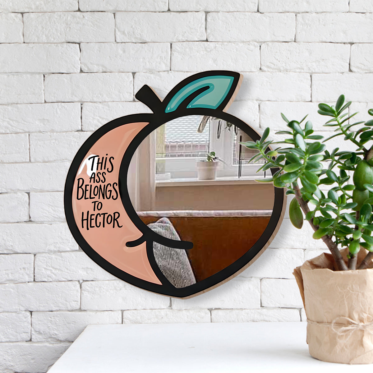 This Peach Belongs To - Personalized Couple Wall Hanging Mirror