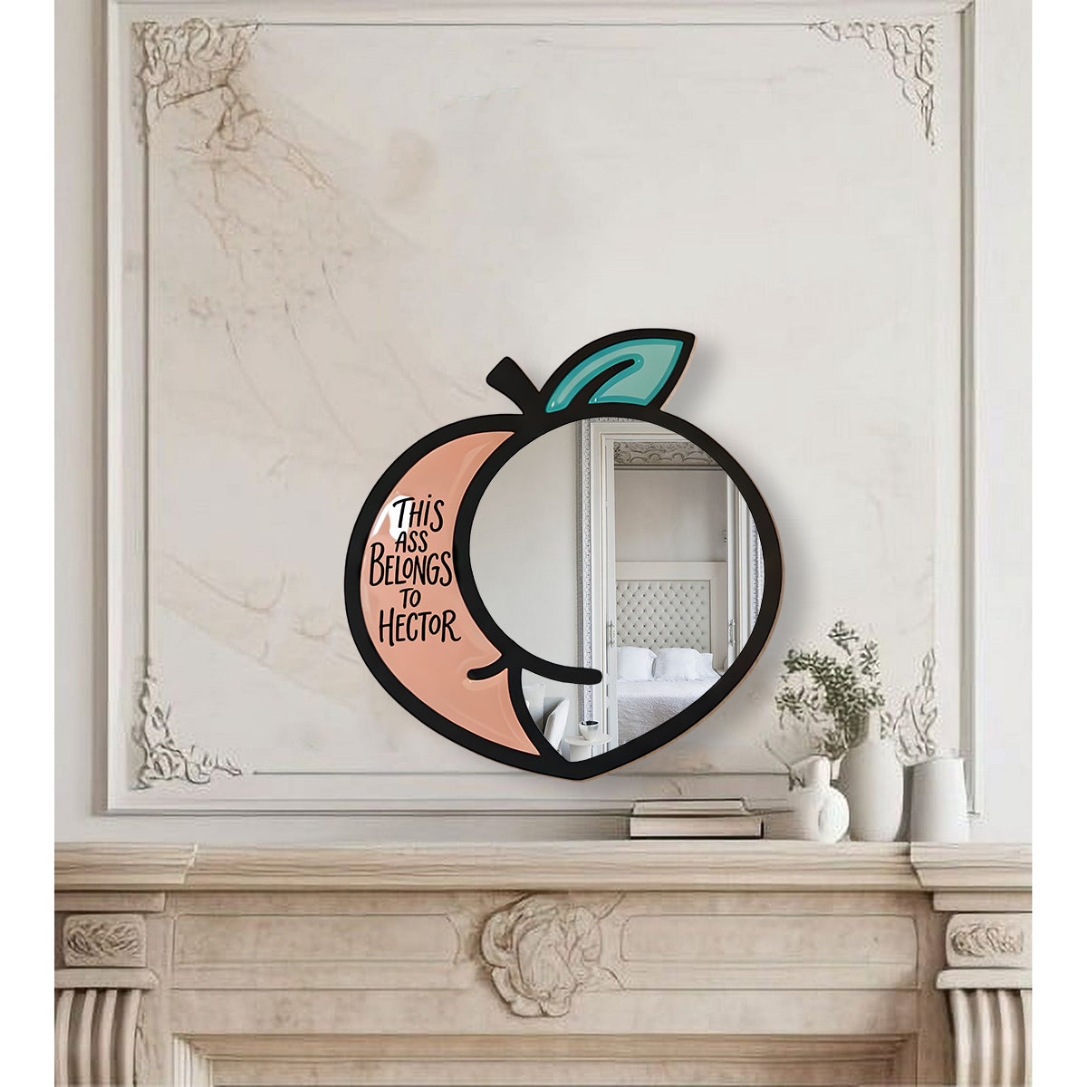 This Peach Belongs To - Personalized Couple Wall Hanging Mirror