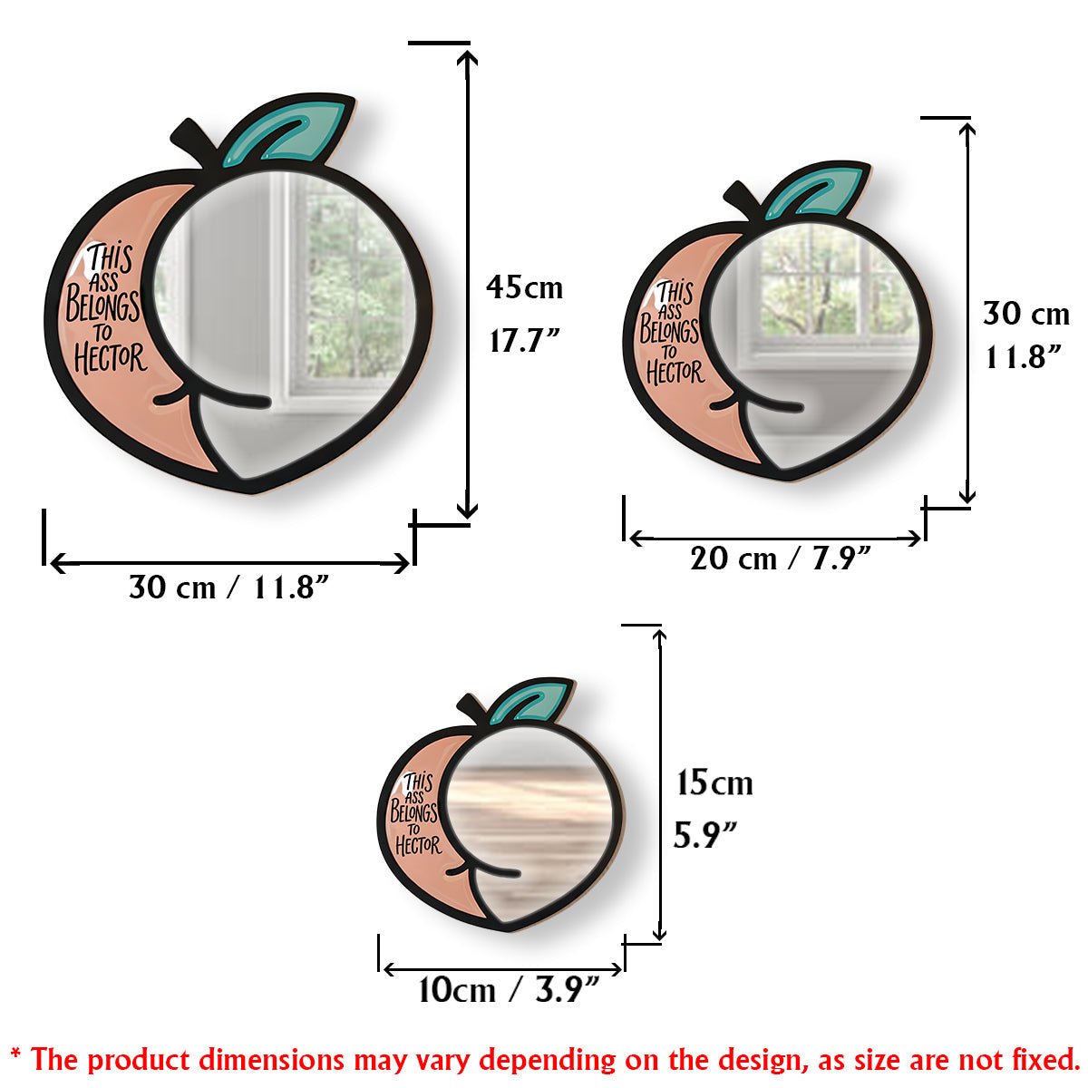 This Peach Belongs To - Personalized Couple Wall Hanging Mirror