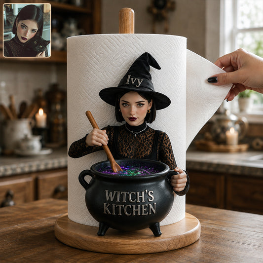 Witch's Kitchen - Personalized Witch Paper Towel Stand