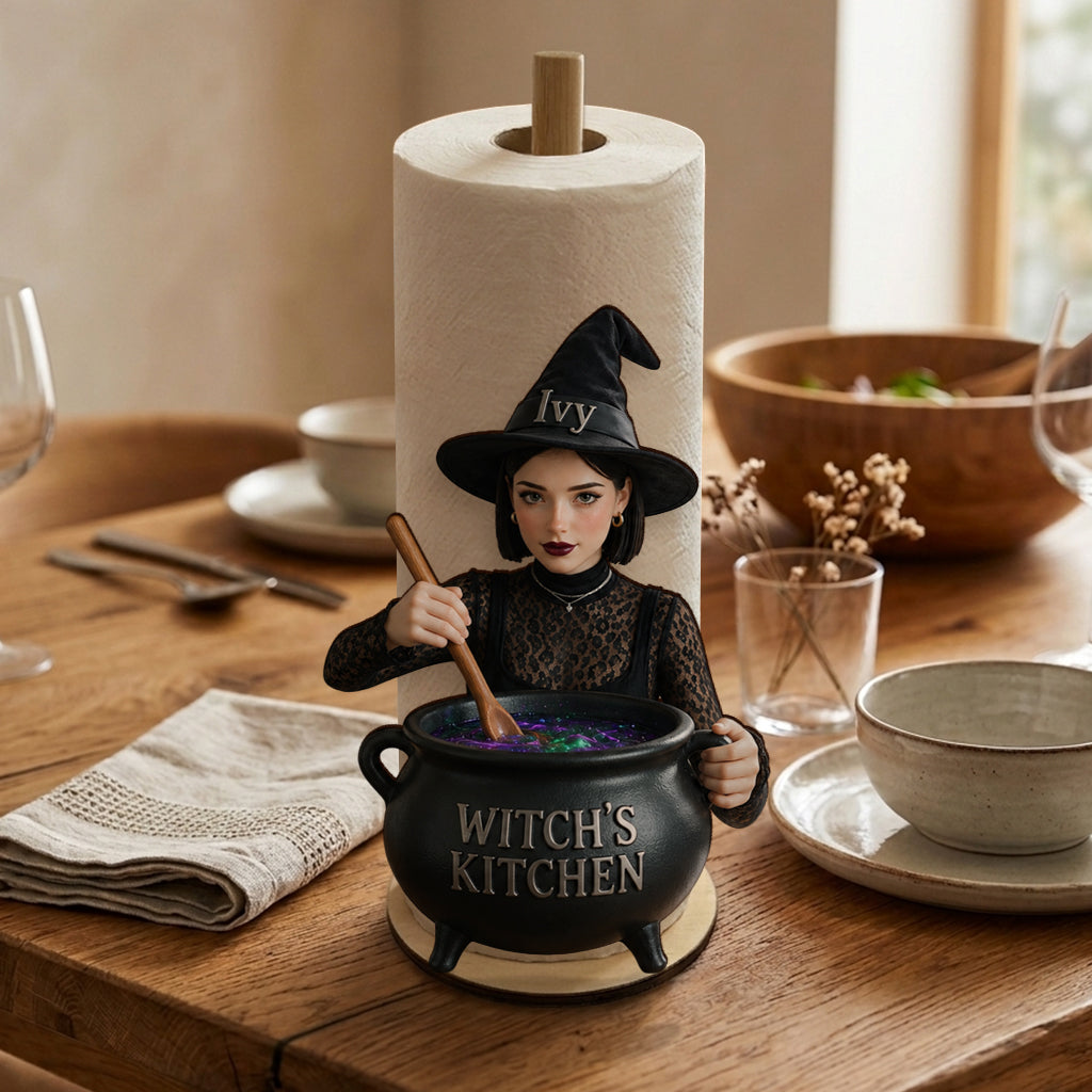 Witch's Kitchen - Personalized Witch Paper Towel Stand