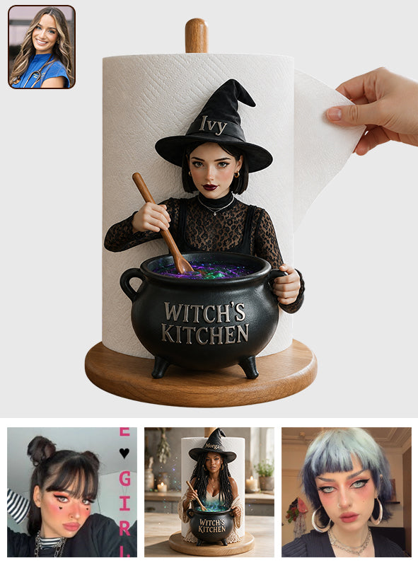 Witch's Kitchen - Personalized Witch Paper Towel Stand