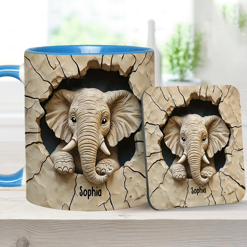 Love Elephant - Personalized Elephant Accent Mug