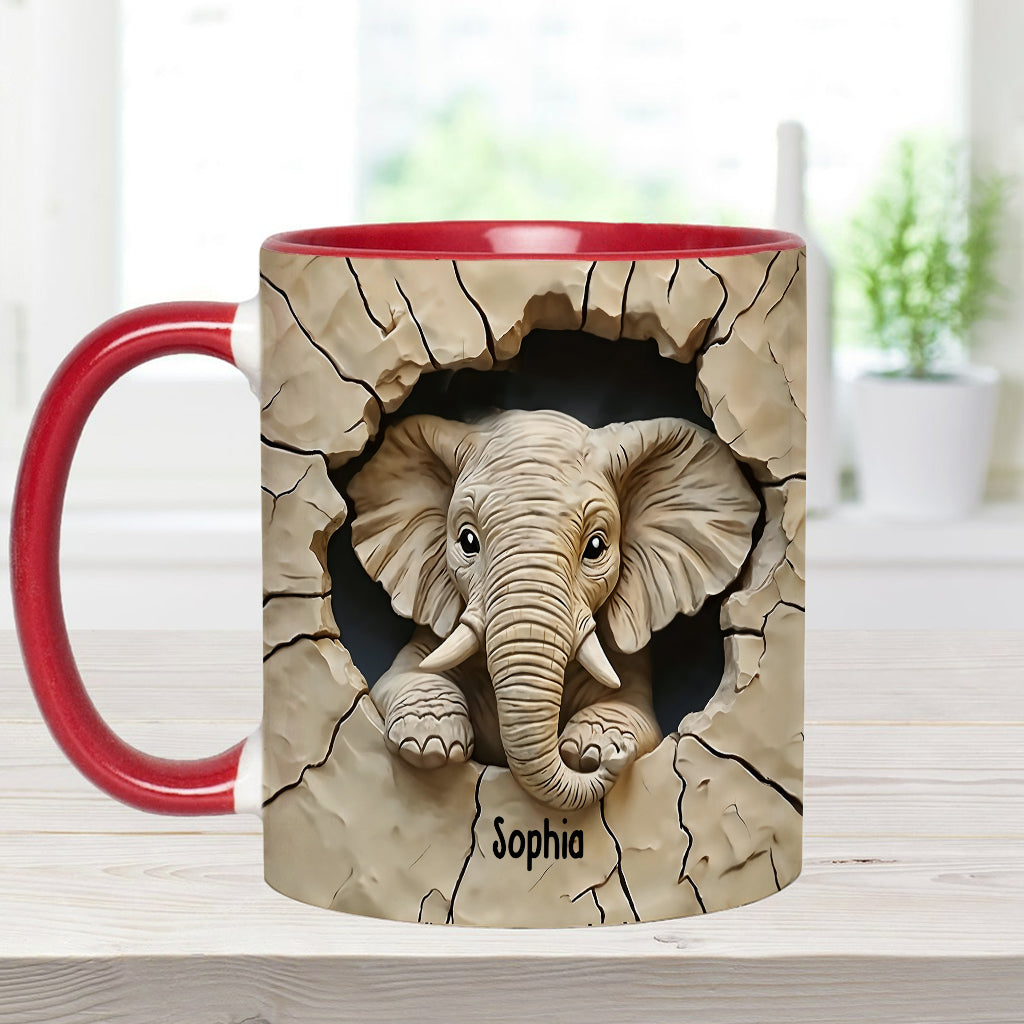 Love Elephant - Personalized Elephant Accent Mug