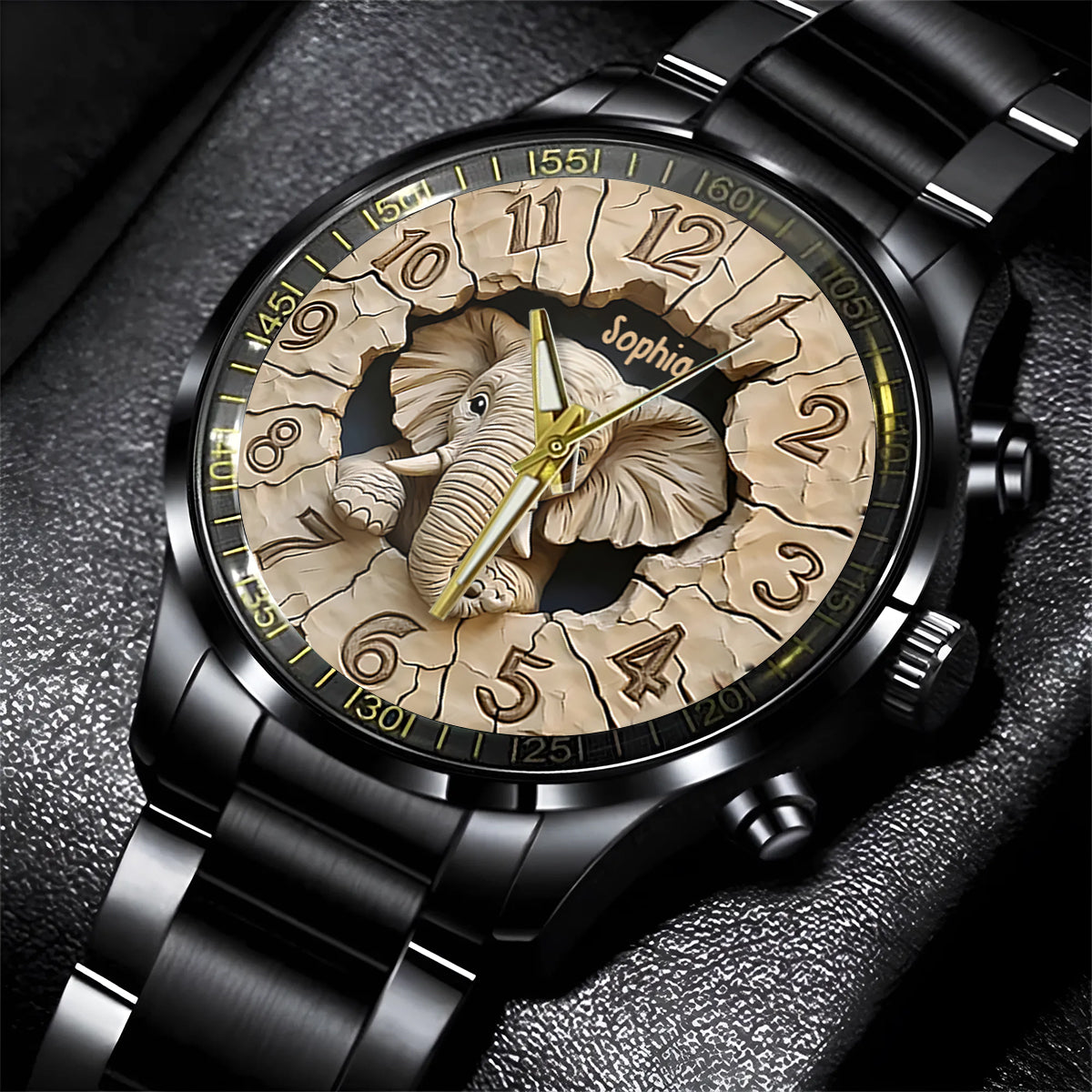 Montre-bracelet personnalisée Love Elephant - Éléphant