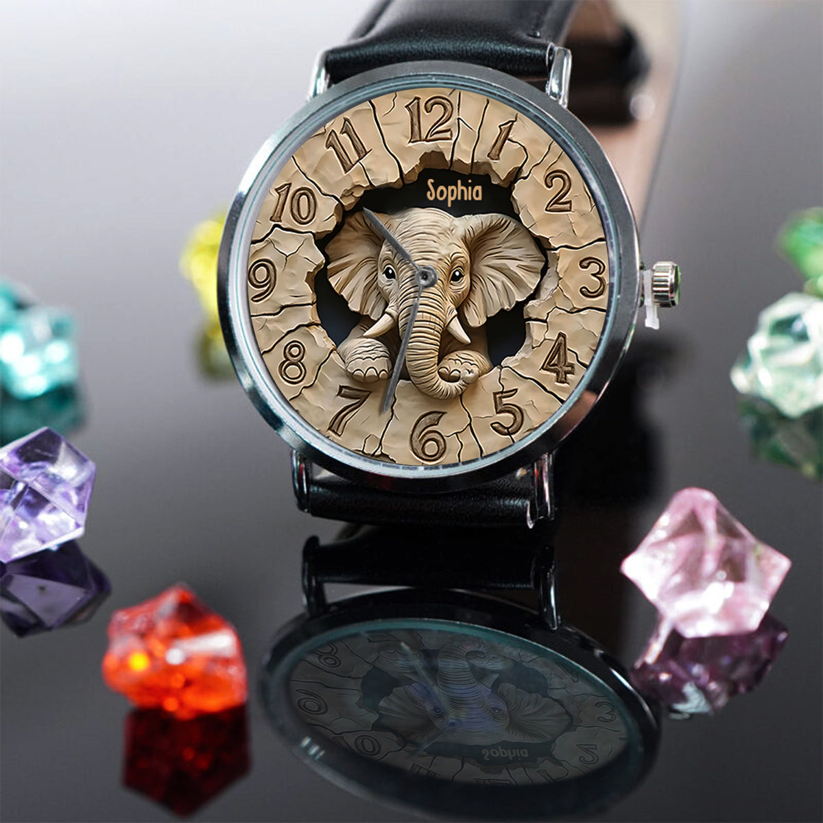 Montre-bracelet personnalisée Love Elephant - Éléphant