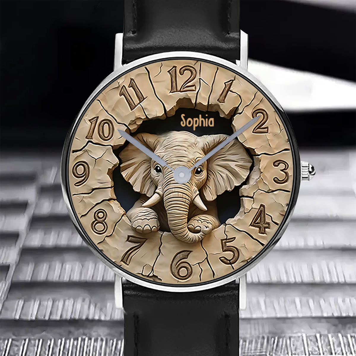 Montre-bracelet personnalisée Love Elephant - Éléphant
