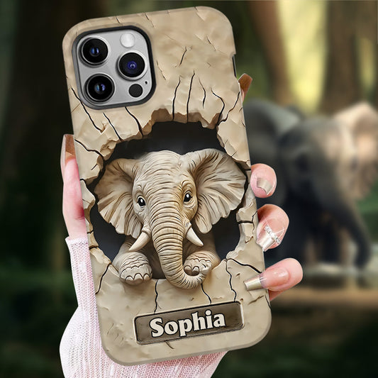 Coque de téléphone personnalisée avec imprimé éléphant « Love Elephant »