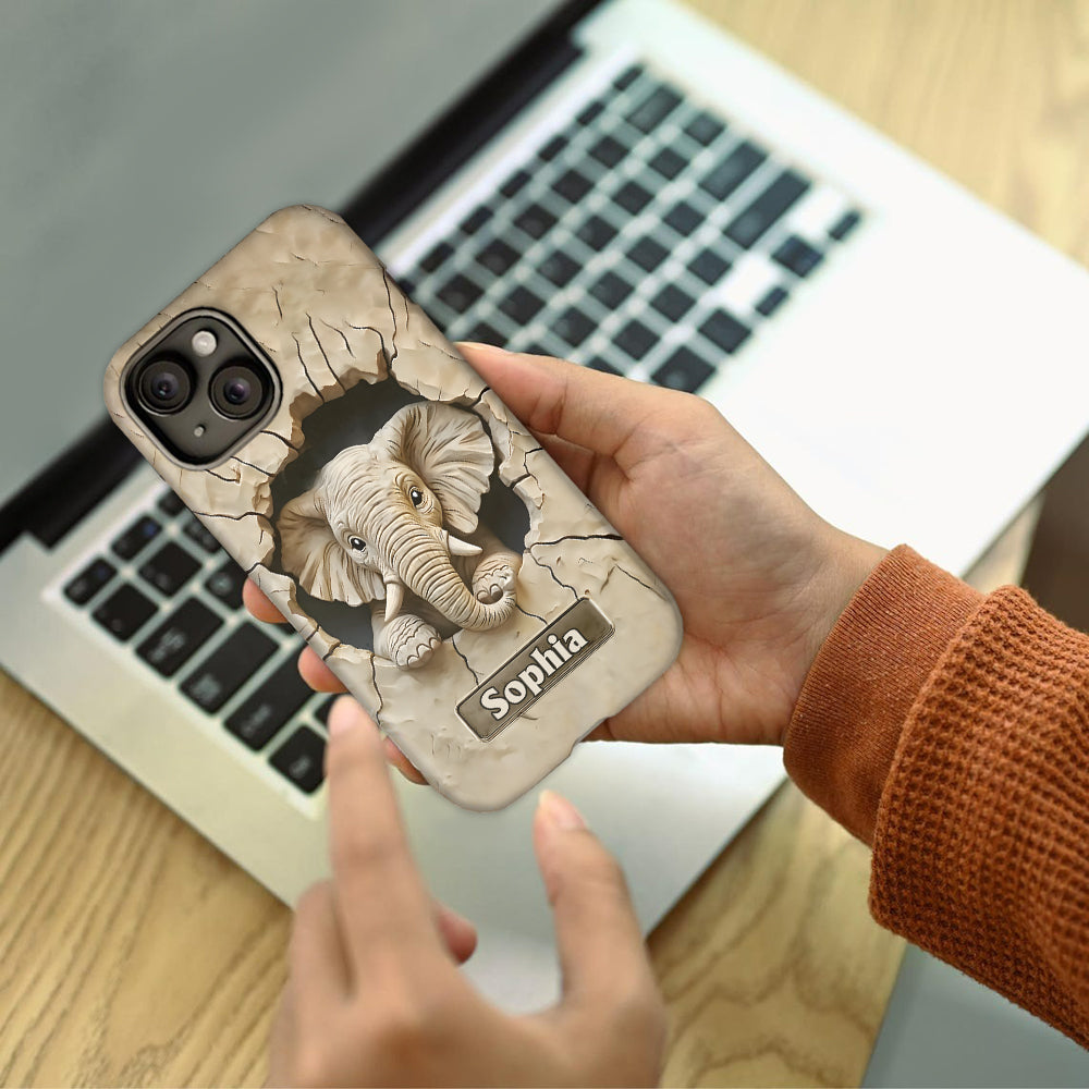 Love Elephant - Personalized Elephant Full Print Phone Case