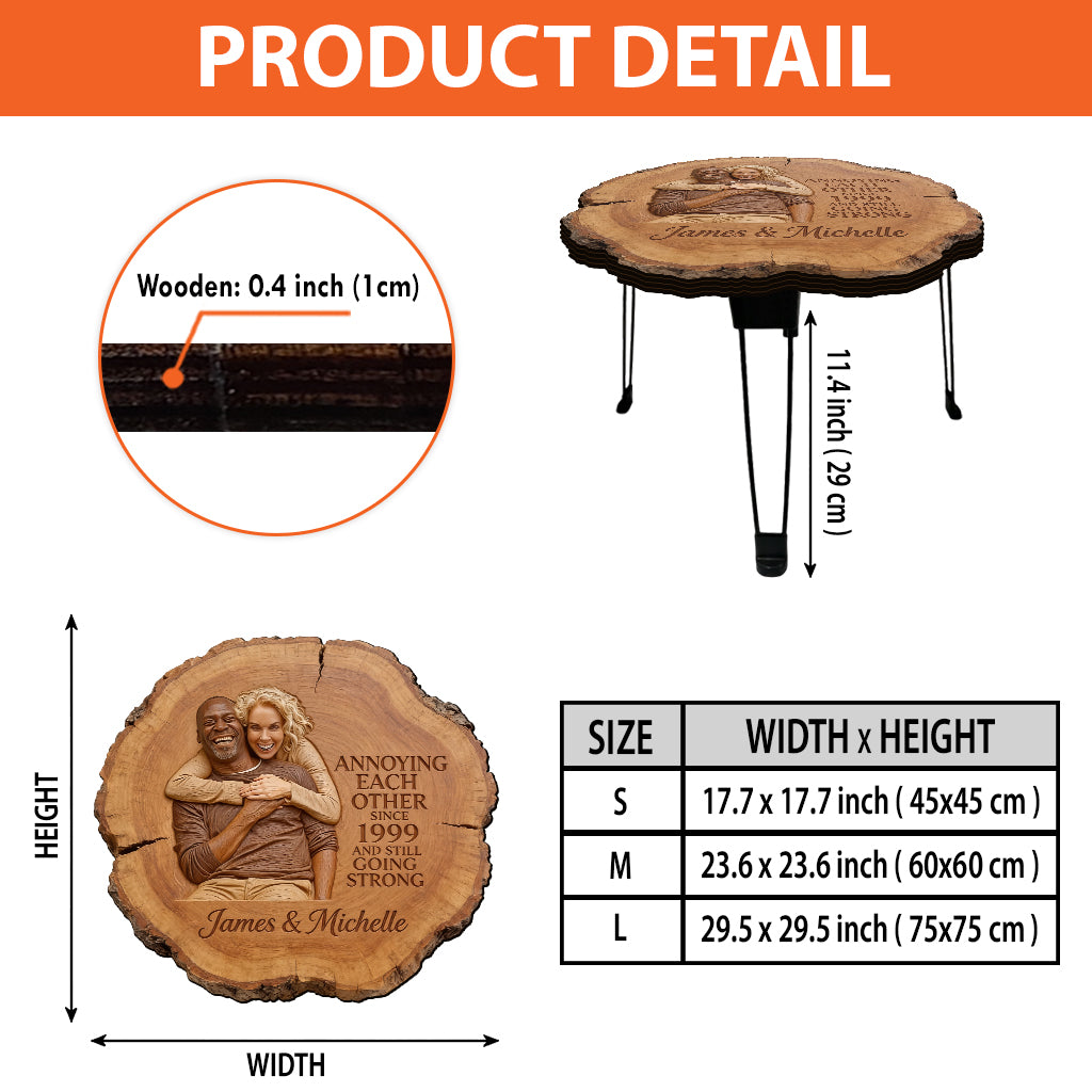 Growing Old Together - Personalized Couple Table Custom Shape