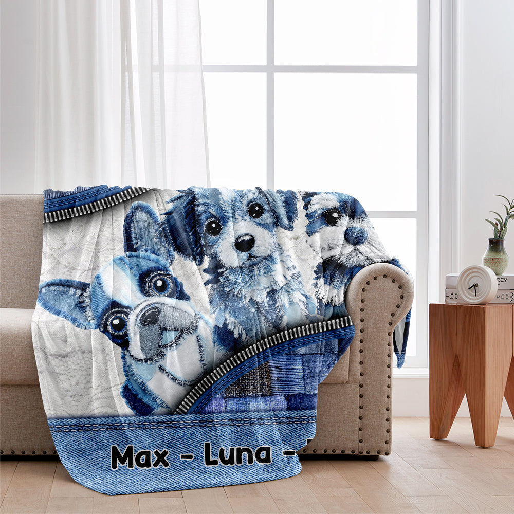 Cute Dogs - Personalized Dog Blanket