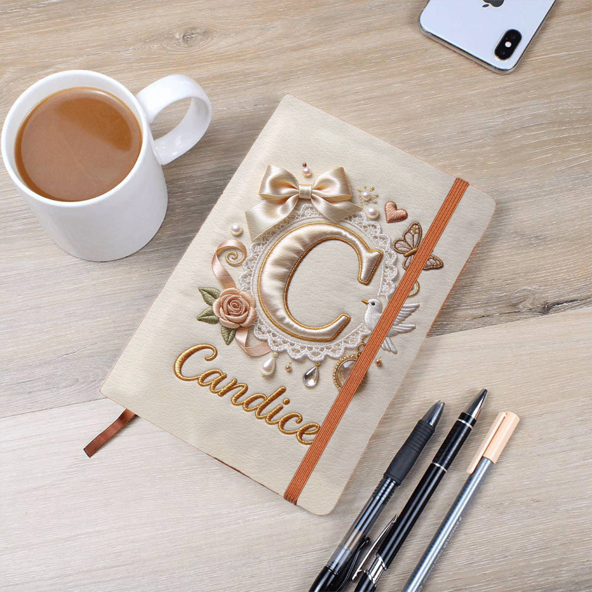 Gestalte deinen Anfangsbuchstaben – Personalisiertes Notizbuch aus Leder zur Selbstliebe