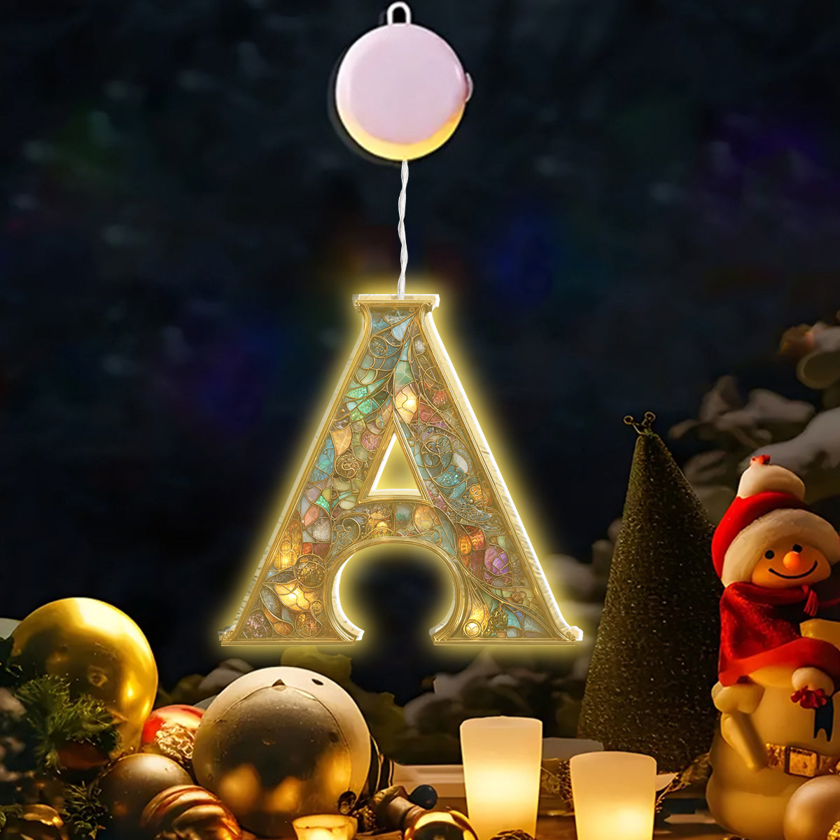 Colorful Initial - Personalized Family LED Light Ornament