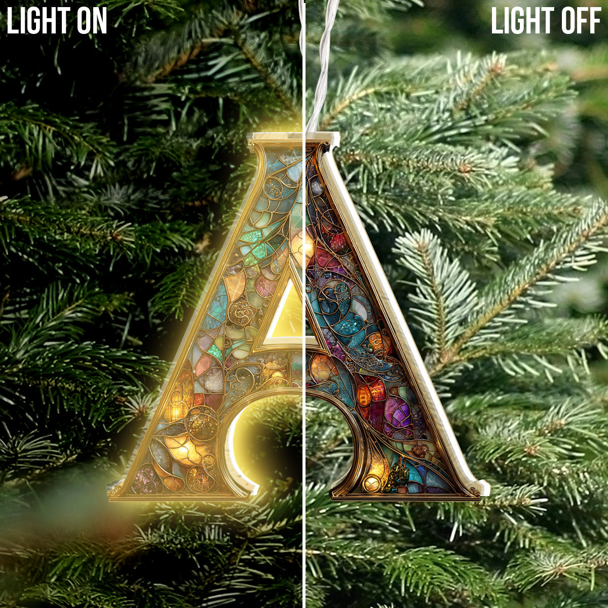 Colorful Initial - Personalized Family LED Light Ornament