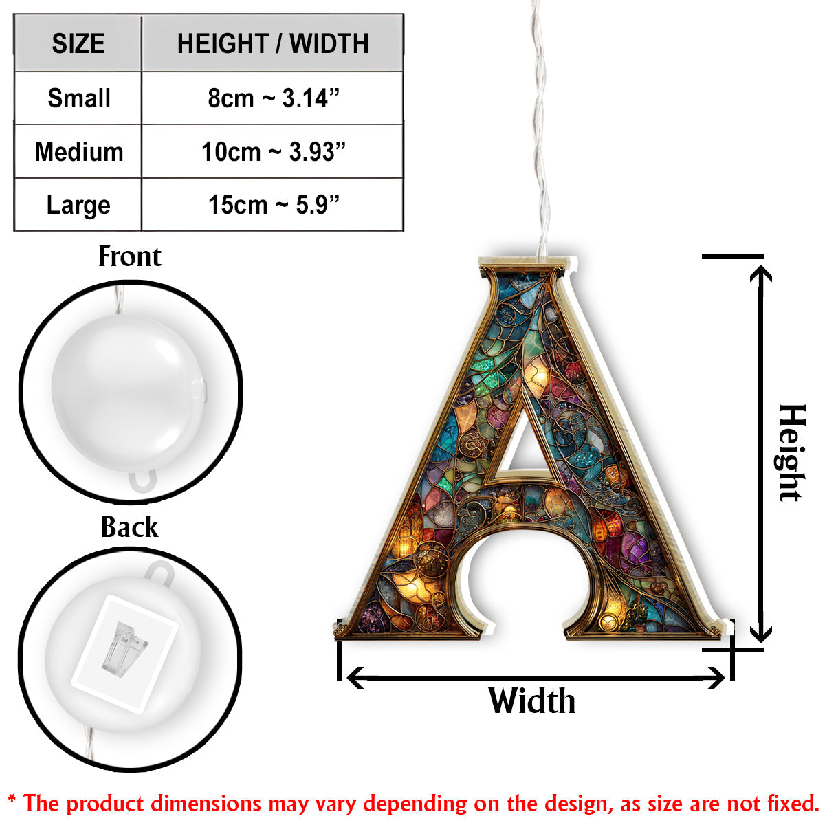 Colorful Initial - Personalized Family LED Light Ornament