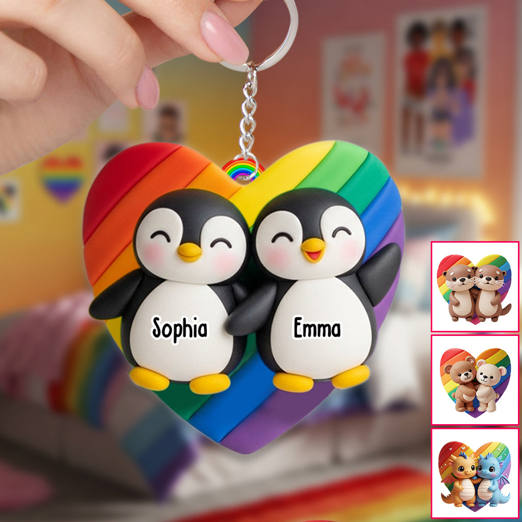 Love Is Love - Personalized LGBT Support Keychain