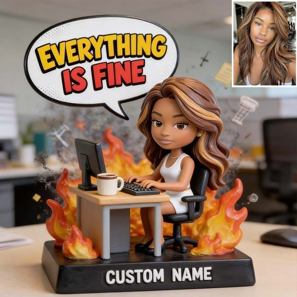 Everything Is Fine - Personalized Colleague Custom Shaped Acrylic Plaque