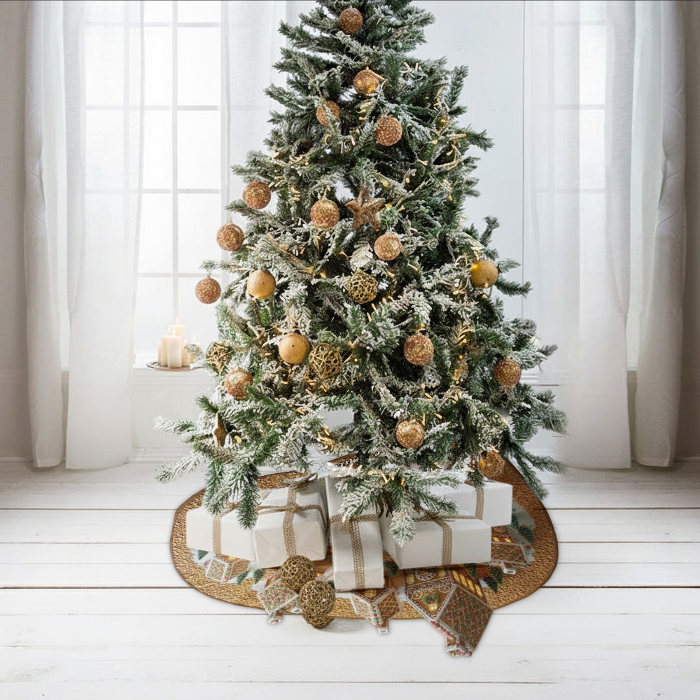 Gingerbread House Christmas - Personalized Christmas Shaped Tree Skirt