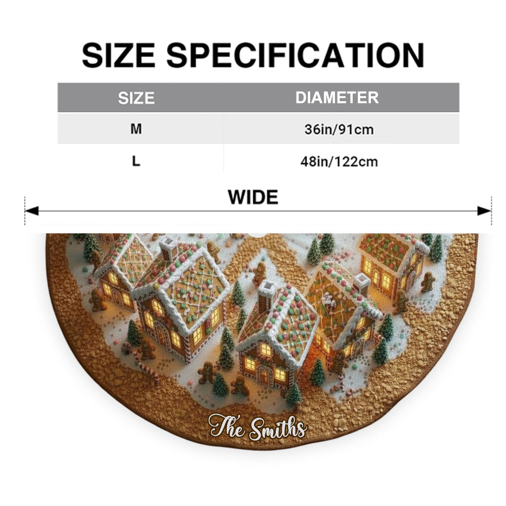 Gingerbread House Christmas - Personalized Christmas Shaped Tree Skirt