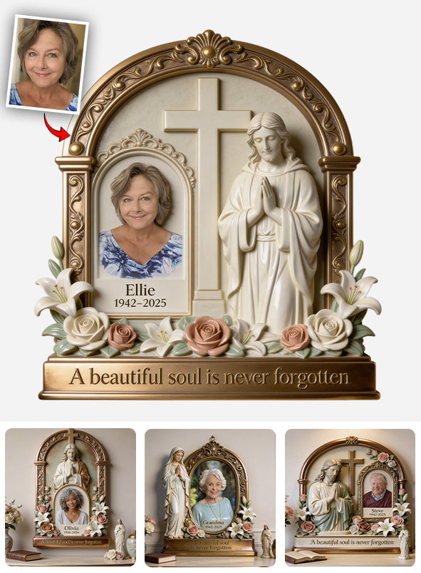 A Beautiful Soul Is Never Forgotten - Personalized Memorial Cut Metal Sign