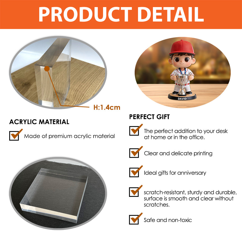 Trophy Moments - Personalized Baseball Custom Shaped Acrylic Plaque