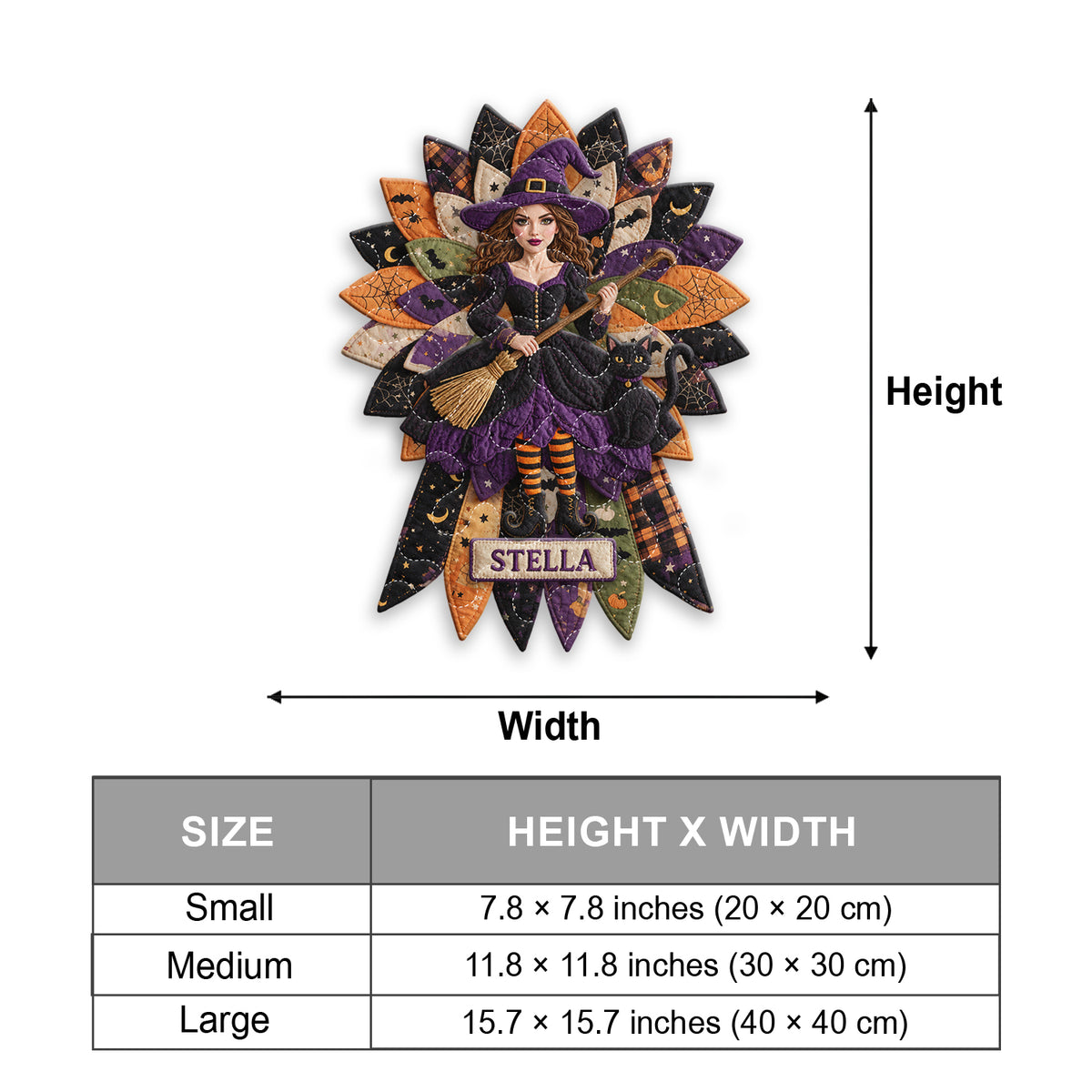 Halloween Witch - Personalized Witch Quilted Door Hanger