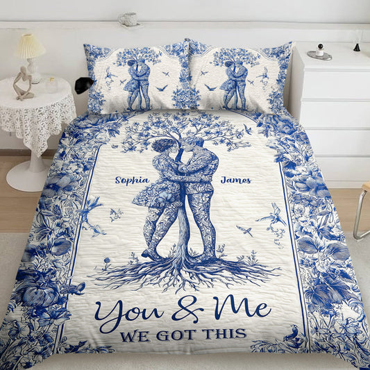 You & Me We Got This - Personalized Couple Quilt Set