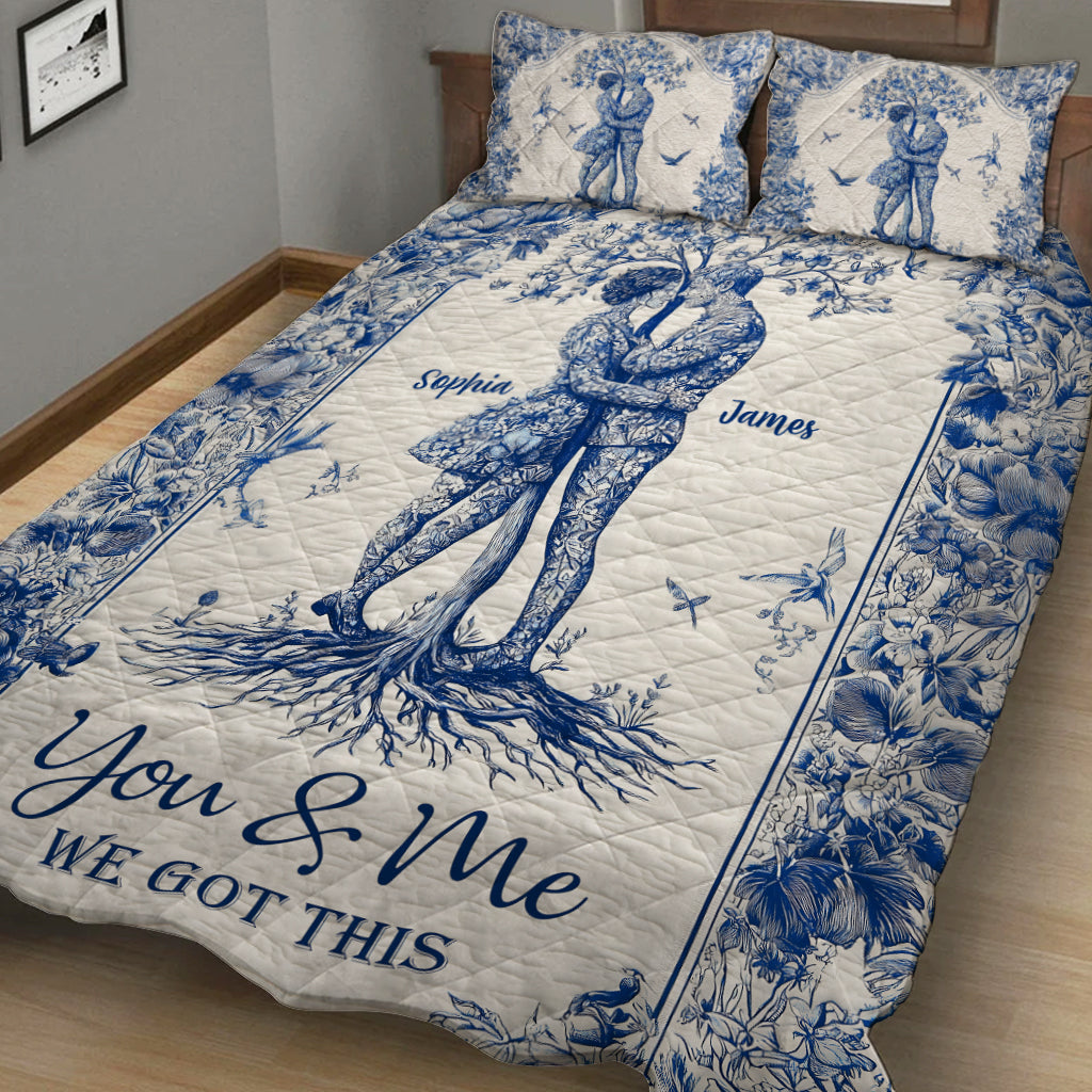 You & Me We Got This - Personalized Couple Quilt Set
