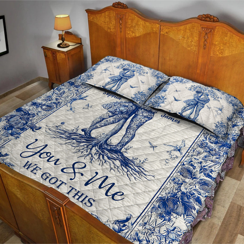 You & Me We Got This - Personalized Couple Quilt Set