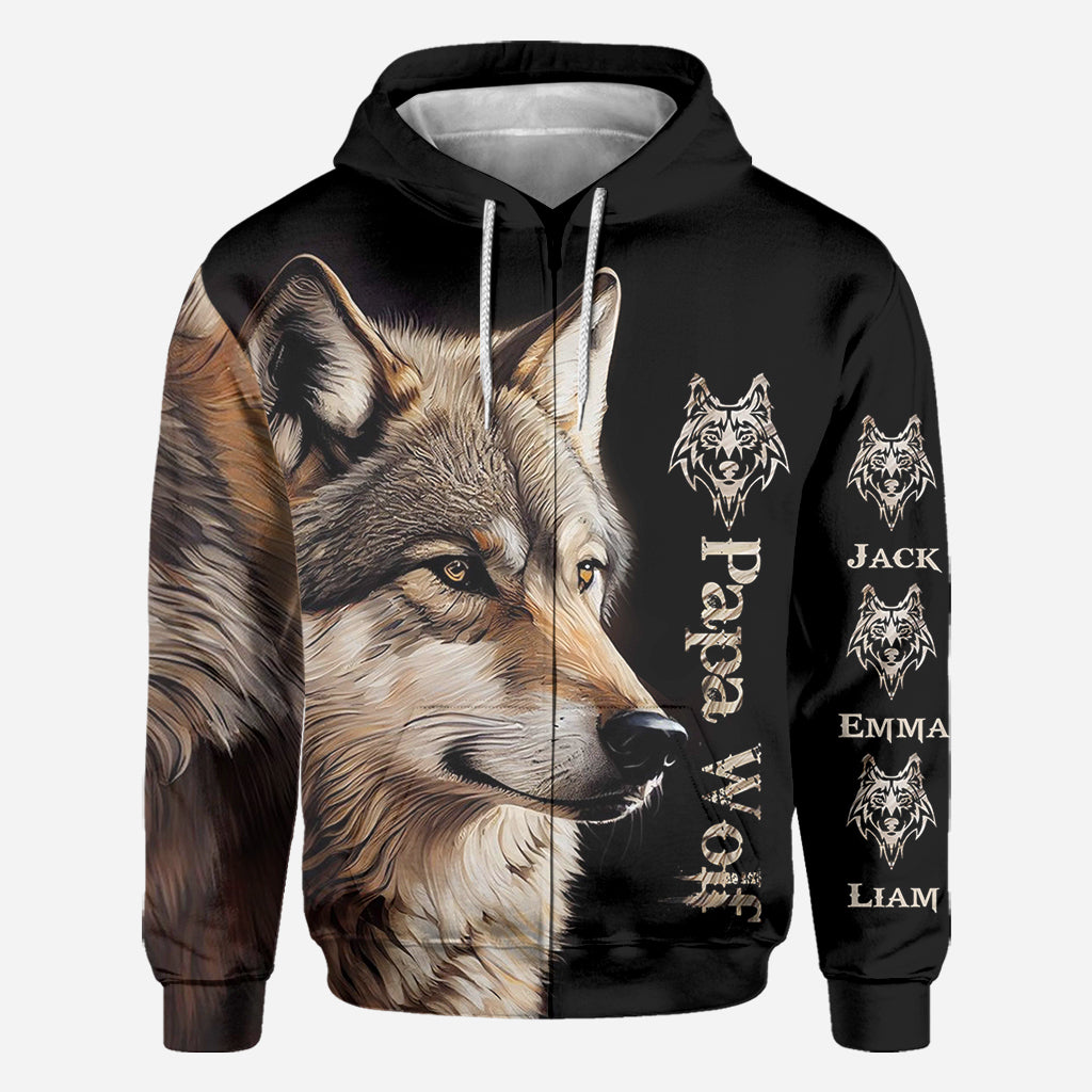 Papa Wolf - Personalized Father All Over Shirt
